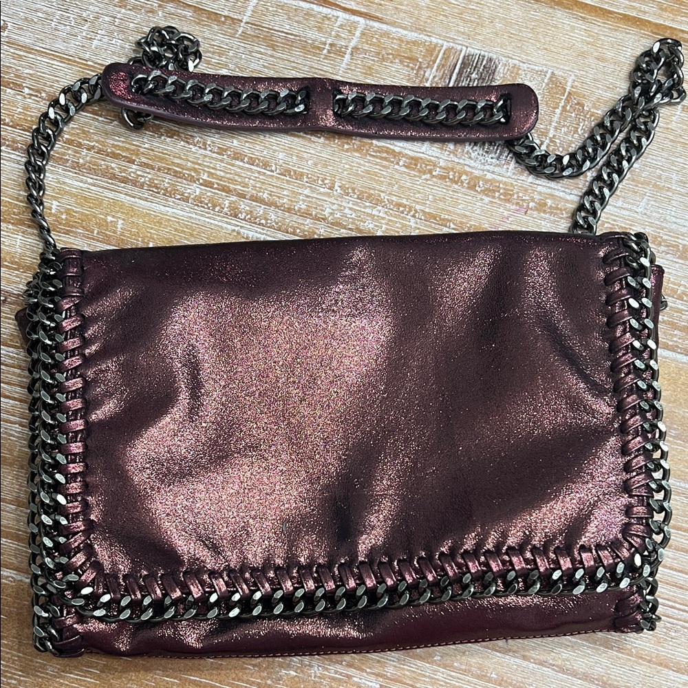 Elegant Burgundy Chain Clutch